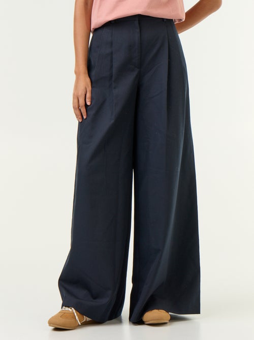 Pantalon large taille haute - Kiabi
