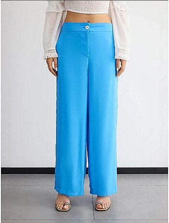 Pantalon large taille haute