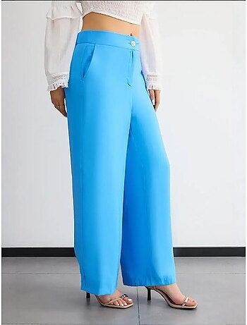 Pantalon large taille haute
