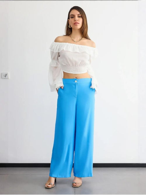Pantalon large taille haute - Kiabi Pantalon large taille haute - Kiabi