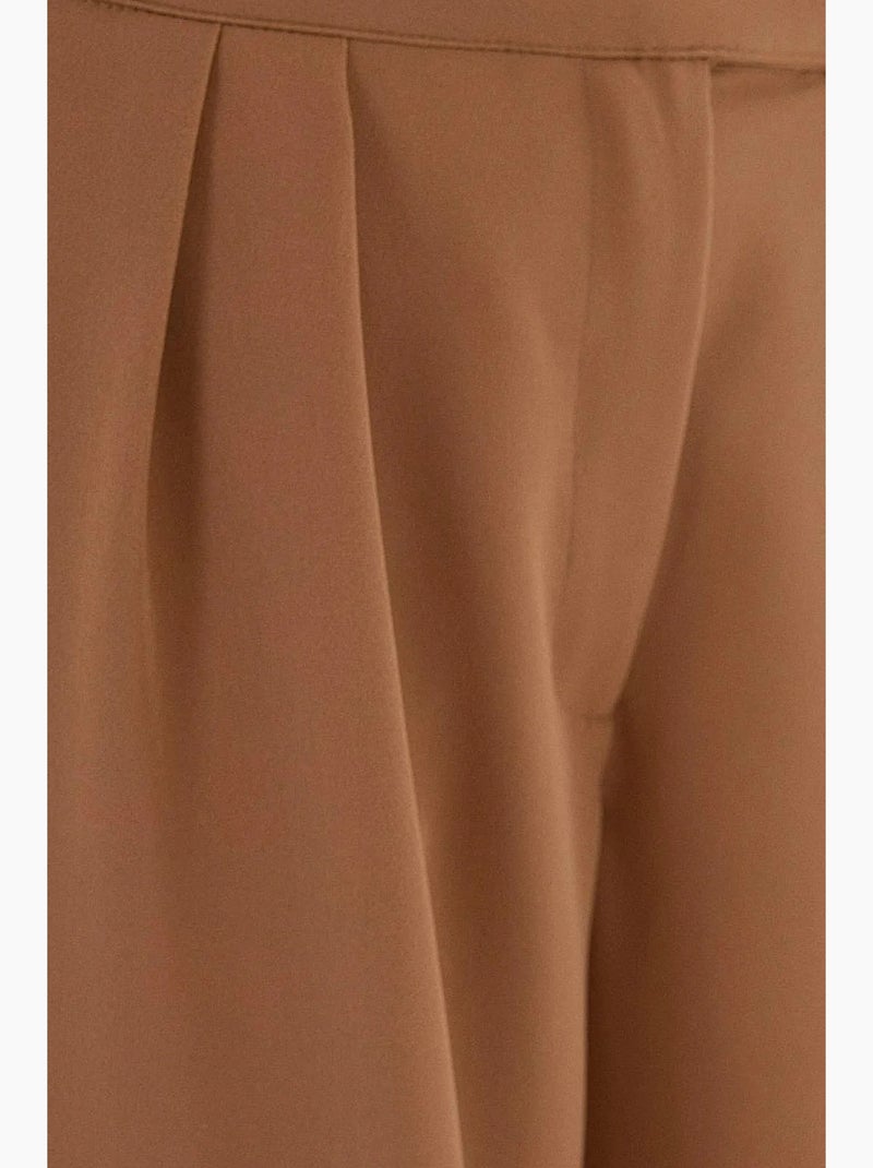 Pantalon large taille haute hiccup Marron - Kiabi