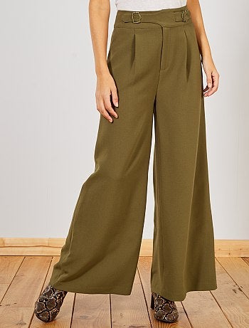 Pantalon large taille haute - Kiabi
