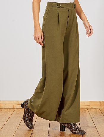 Pantalon large taille haute - Kiabi