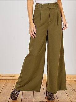Pantalon large taille haute - Kiabi