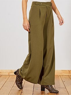 Pantalon large taille haute - Kiabi