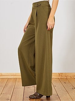 Pantalon large taille haute - Kiabi