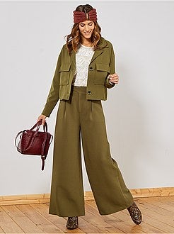 Pantalon large taille haute - Kiabi