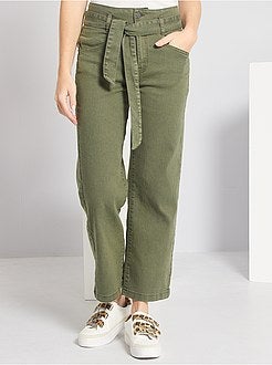 Pantalon large taille haute - Kiabi