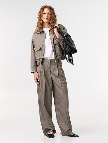 Pantalon large taille haute