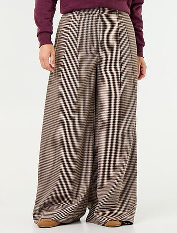 Pantalon large taille haute