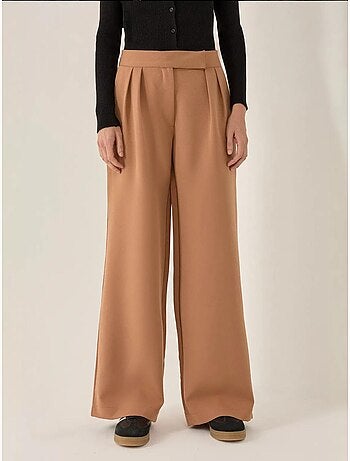 Pantalon large taille haute