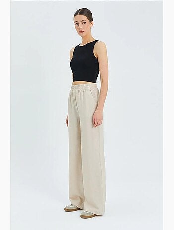 Pantalon large taille haute mixray