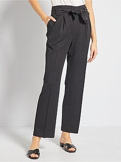 Pantalon large taille haute - Kiabi