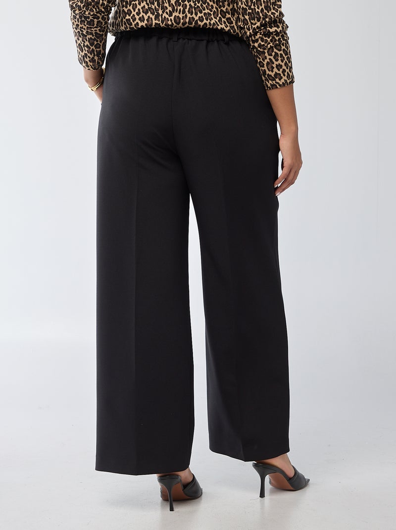Pantalon large taille haute Noir - Kiabi