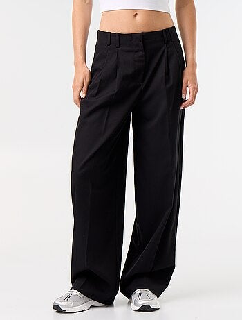 Pantalon large taille haute