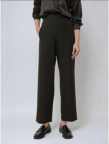 Pantalon large taille haute