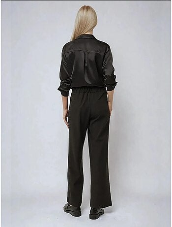 Pantalon large taille haute