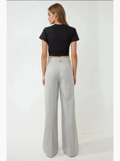 Pantalon large taille haute style palazzo hiccup - Kiabi Pantalon large taille haute style palazzo hiccup - Kiabi