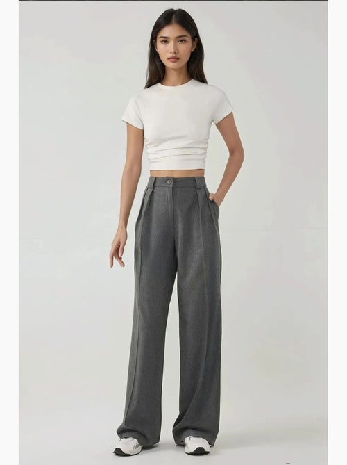 Pantalon large taille haute style palazzo hiccup - Kiabi