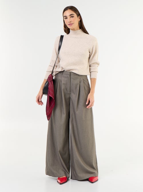 Pantalon large taille haute - Kiabi