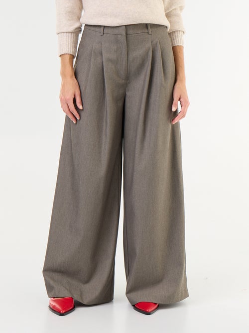 Pantalon large taille haute - Kiabi