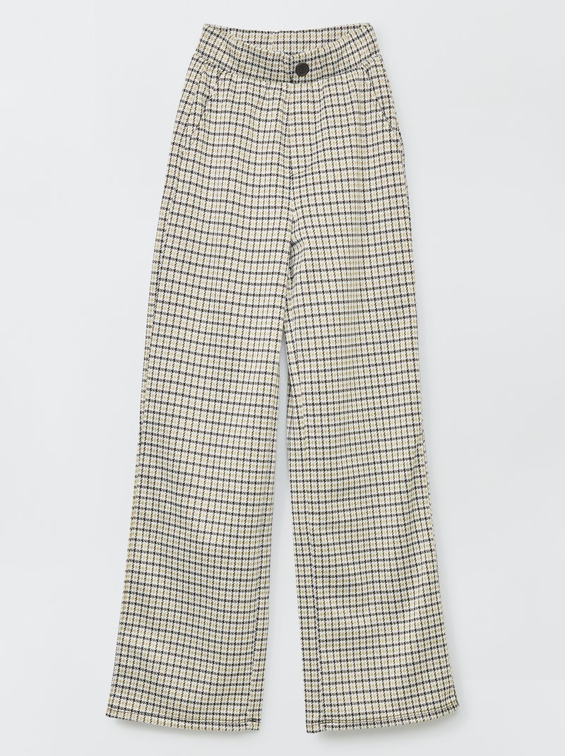 Pantalon large taille haute Vert/gris - Kiabi