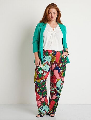 Pantalon large taille semi-élastiquée - Afibel