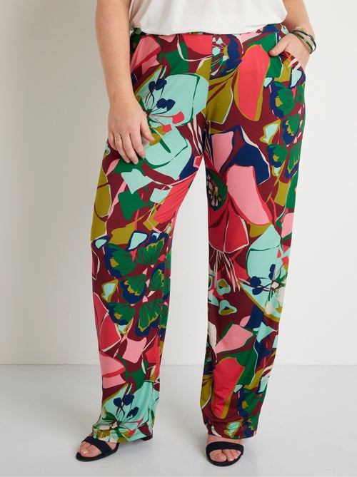 Pantalon large taille semi-élastiquée - Afibel - Kiabi