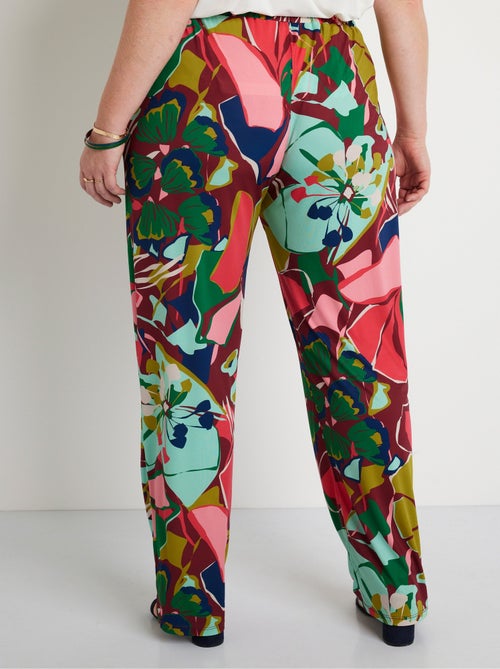 Pantalon large taille semi-élastiquée - Afibel - Kiabi
