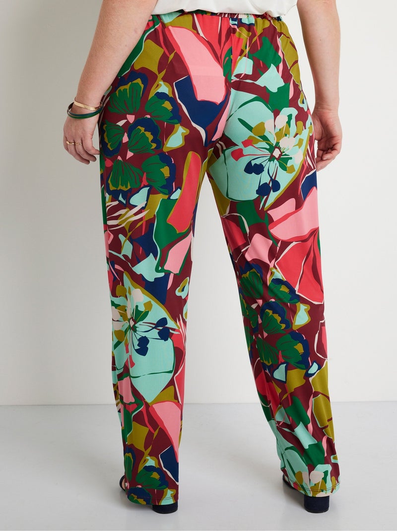 Pantalon large taille semi-élastiquée - Afibel Rose - Kiabi