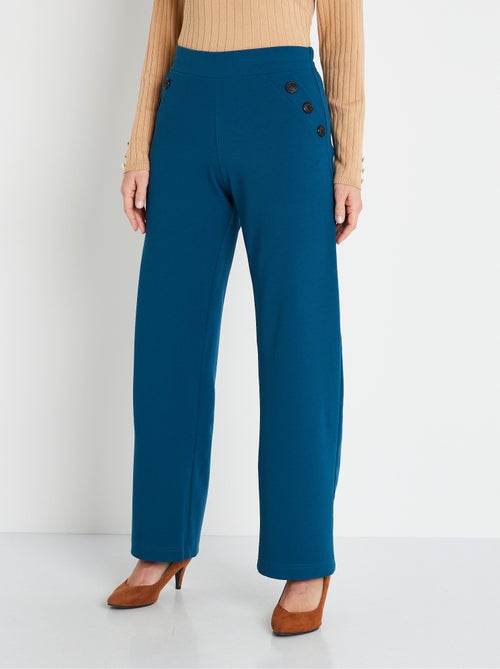 Pantalon large taille semi élastiquée uni - Afibel - Kiabi