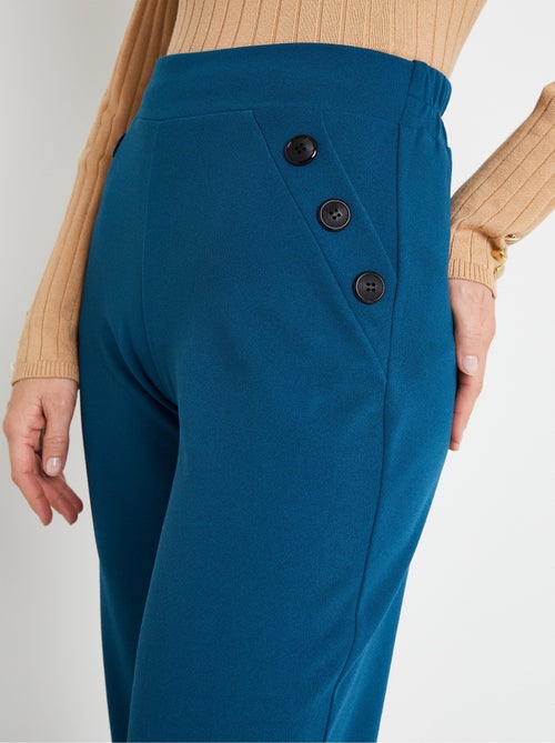 Pantalon large taille semi élastiquée uni - Afibel - Kiabi