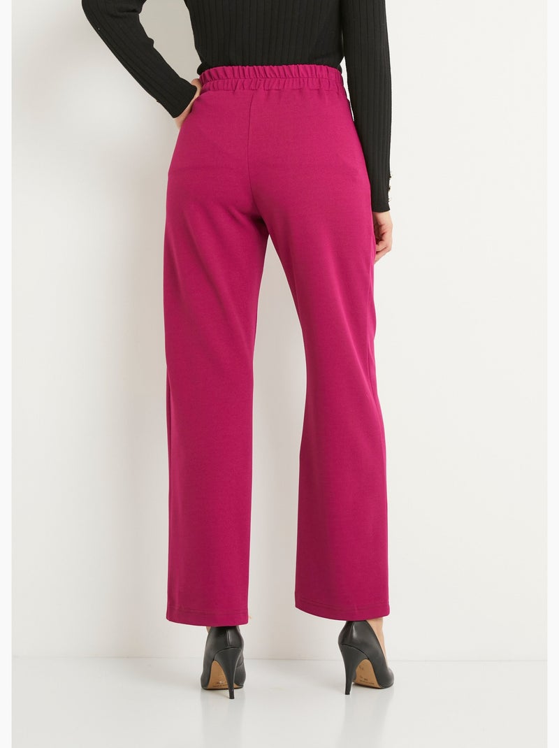 Pantalon large taille semi élastiquée uni - Afibel Violet - Kiabi