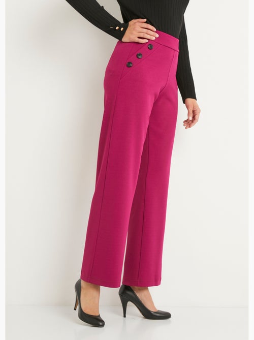 Pantalon large taille semi élastiquée uni - Afibel - Kiabi