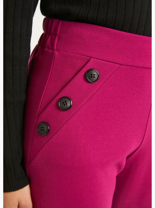 Pantalon large taille semi élastiquée uni - Afibel - Kiabi