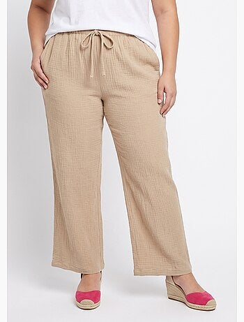 Pantalon large tendance, gaze de coton - AFIBEL