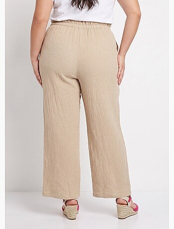 Pantalon large tendance, gaze de coton - AFIBEL