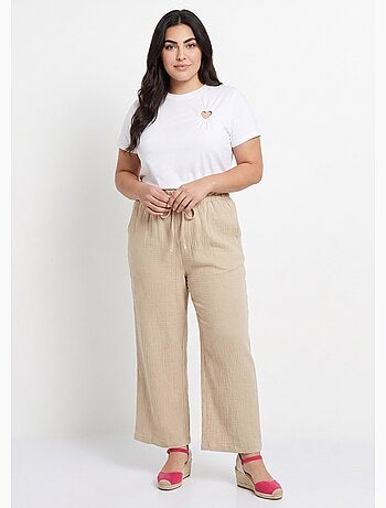 Pantalon large tendance, gaze de coton - AFIBEL
