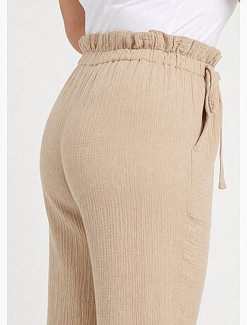 Pantalon large tendance, gaze de coton - AFIBEL