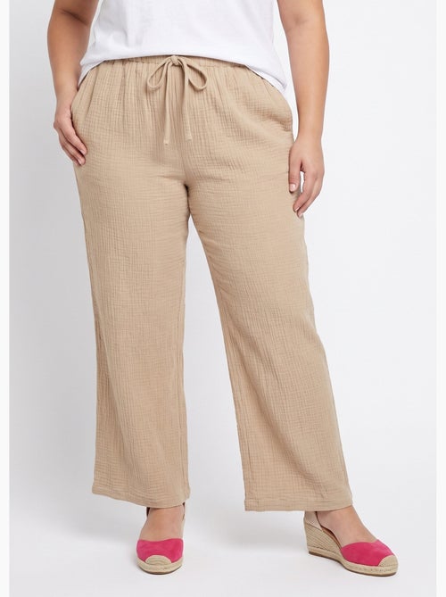 Pantalon large tendance, gaze de coton - AFIBEL - Kiabi Pantalon large tendance, gaze de coton - AFIBEL - Kiabi