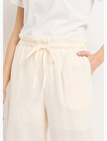 Pantalon large tendance, gaze de coton - AFIBEL
