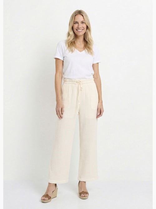 Pantalon large tendance, gaze de coton - AFIBEL - Kiabi Pantalon large tendance, gaze de coton - AFIBEL - Kiabi