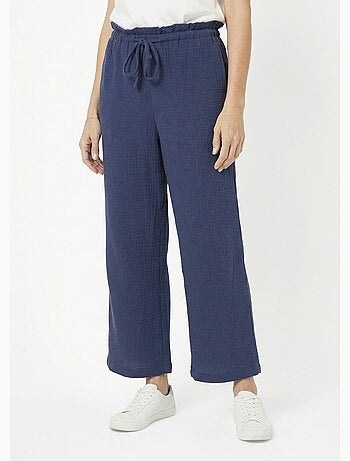 Pantalon large tendance, gaze de coton - AFIBEL
