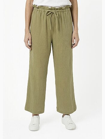 Pantalon large tendance, gaze de coton - AFIBEL