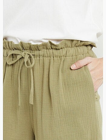 Pantalon large tendance, gaze de coton - AFIBEL