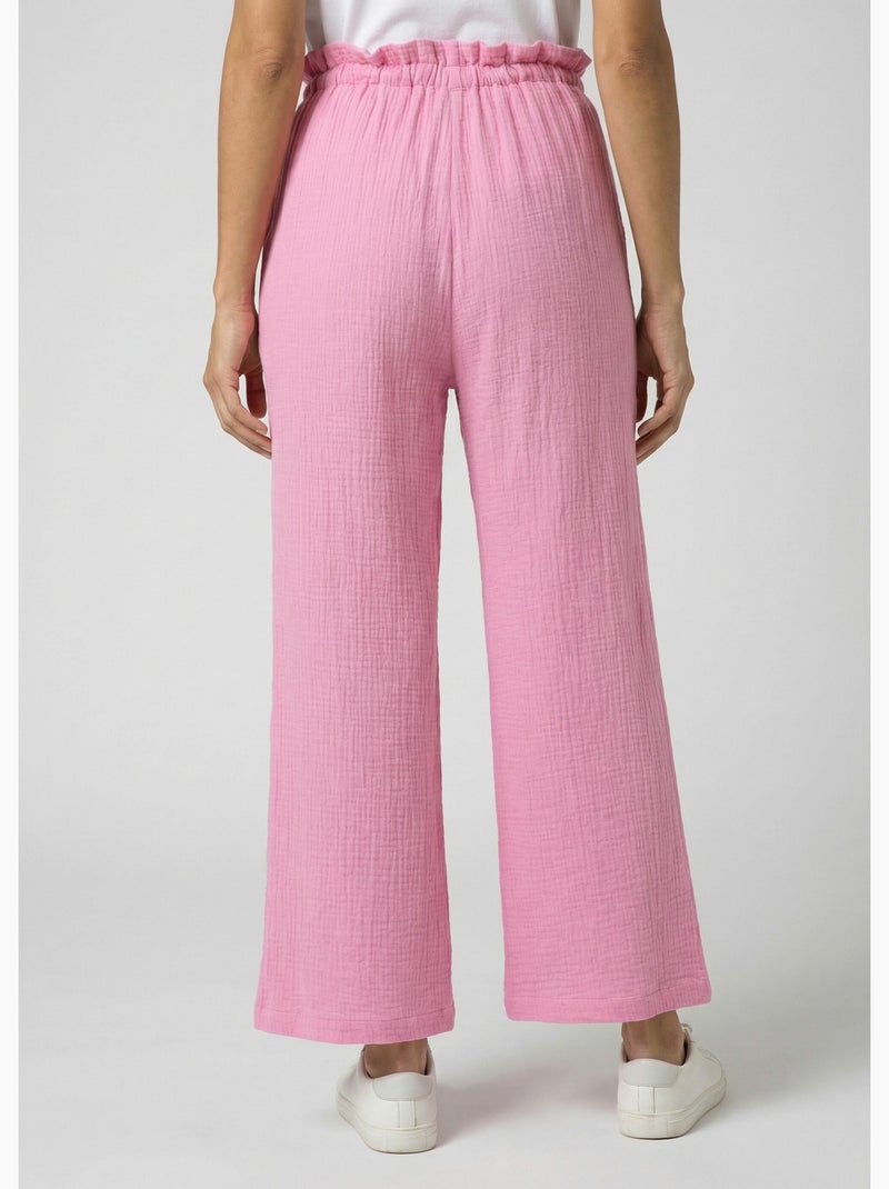 Pantalon large tendance, gaze de coton - AFIBEL Rose - Kiabi