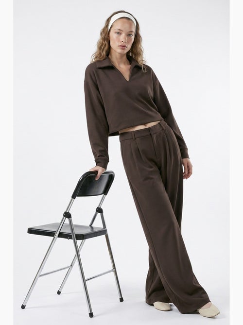Pantalon large texturé doux hiccup - Kiabi