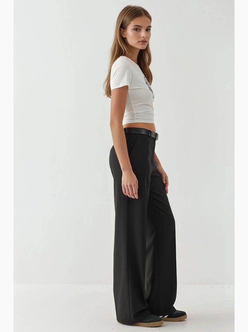 Pantalon large texturé hiccup Noir - Kiabi
