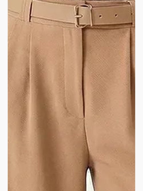 Pantalon large texturé taille haute avec boucle istanbul - Kiabi