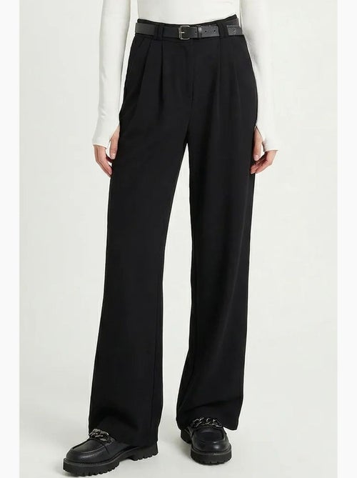 Pantalon large texturé taille haute avec boucle istanbul - Kiabi Pantalon large texturé taille haute avec boucle istanbul - Kiabi